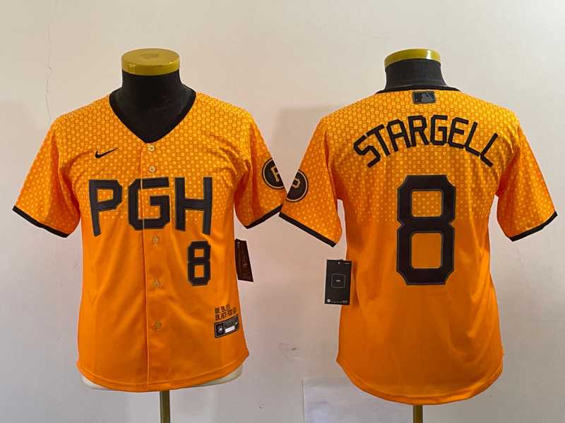 Youth Pittsburgh Pirates #8 Willie Stargell Number Yellow 2023 City Connect Stitched Jersey2,We sell and wholesale Youth Pittsburgh Pirates #8 Willie Stargell Number Yellow 2023 City Connect Stitched Jersey2 on line form chian!